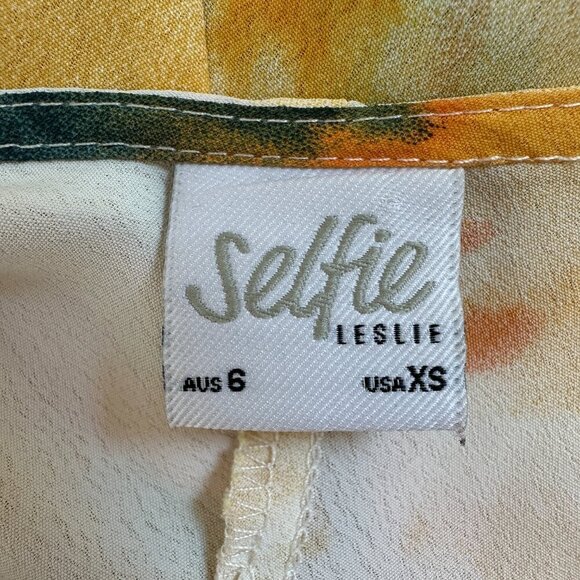 Selfie Leslie Show Me Love Cowl Neck Midi Dress Tie Die Orange Multi Women's XS - Picture 12 of 14